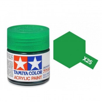 TAMIYA X-25 CLEAR GREEN - ACRYLIC PAINT MINI (GLOSS) 10ML